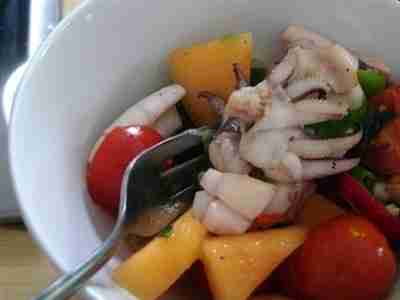 Tintenfisch-Antipasti aus dem Wok