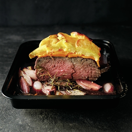 One-Pot Braten mit Kürbis und Klößen