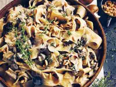 Vegane Pasta mit Pilzen