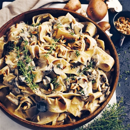 Vegane Pasta mit Pilzen
