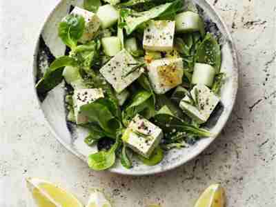 Melonensalat mit Zitronentofu