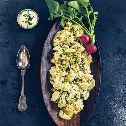 Veganer Kartoffelsalat mit selbst gemachter Mayo