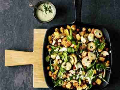 Warmer Kichererbsensalat Blumenkohl und Dukkah