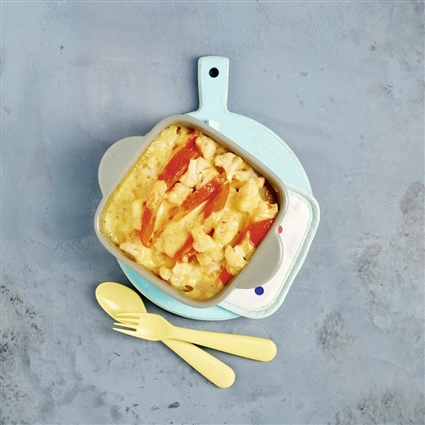 Gemüseauflauf mit Schweinefilet