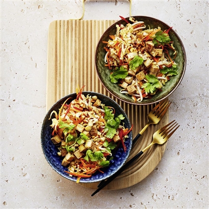 Chinakohl-Slaw mit Erdnuss-Tofu