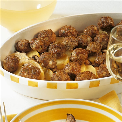 Gratin mit Hackbällchen