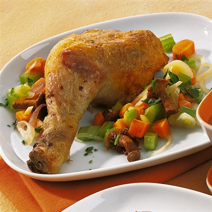 Poularde in Bockbier