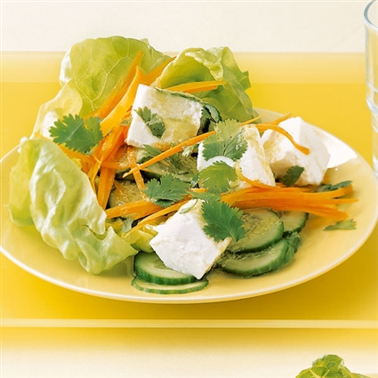 Schichtkäse-Gurken-Salat mit Wasabi