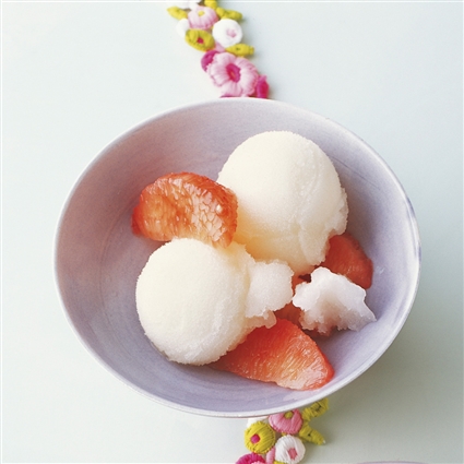 Zitronensorbet mit Cava