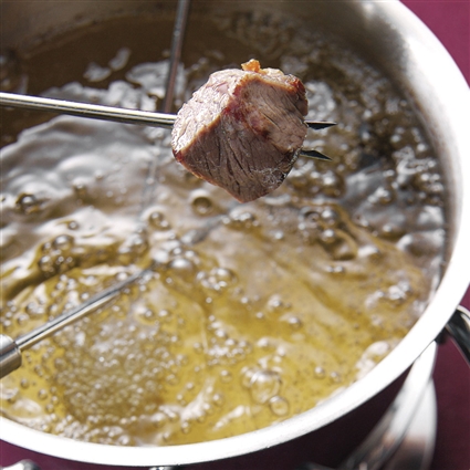 Frittiertes Fleischfondue