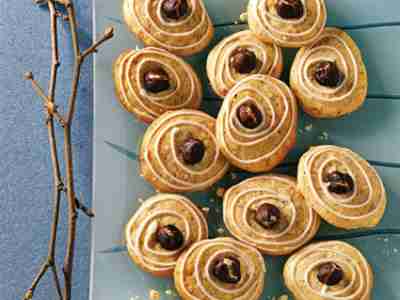 Bananennocken mit Zitronenguss