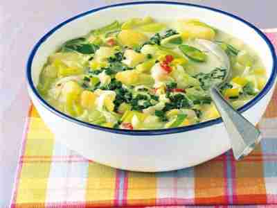 Kartoffelsuppe mit dreierlei Lauch