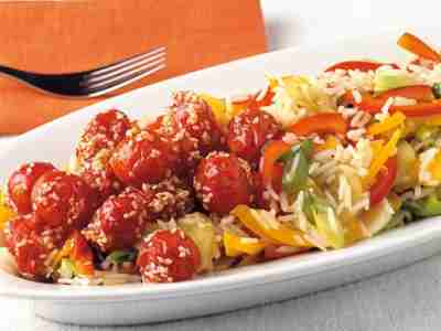 Reis-Gemüse-Salat mit Schmortomaten