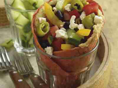 Griechische Bauernsalat-Wraps