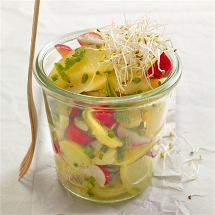 Kartoffel-Radieschen-Salat mit Sprossen