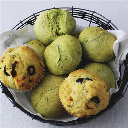 Schnelle grüne Brötchen