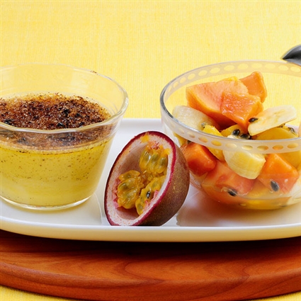 Exotiksalat mit Passionsfrucht-Creme