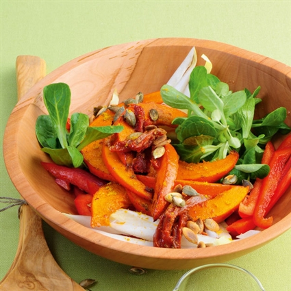Herbstsalat mit Currykürbis