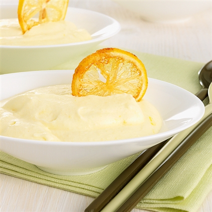 Zitronencreme mit kandierten Zitronen