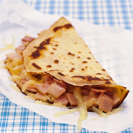 Crêpes nach Gusto mit gekochtem Schinken