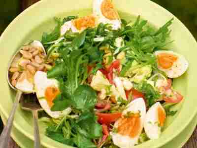 Brunnenkresse-Rucola-Salat