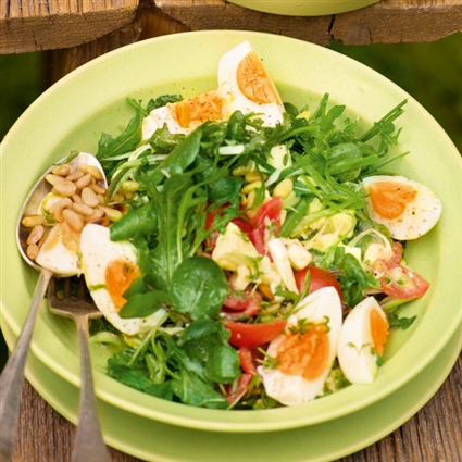 Brunnenkresse-Rucola-Salat