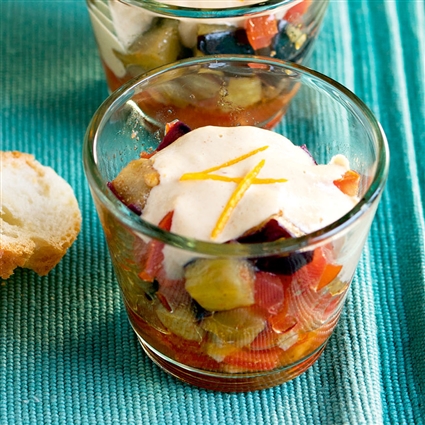 Auberginensalat mit Sesam-Orangen-Creme