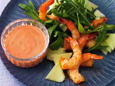 Melonensalat mit Gambas