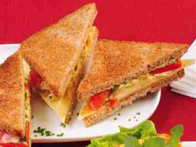 Schnelles Paprika-Rührei-Sandwich