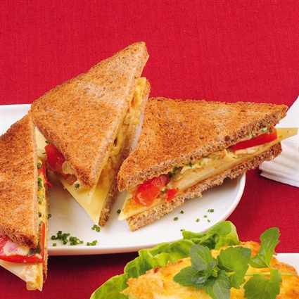 Schnelles Paprika-Rührei-Sandwich