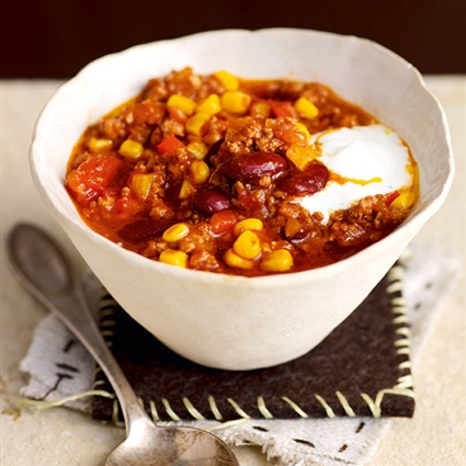 Chili con Carne mit Kakao und Maisgriess