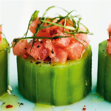 Gurken mit Melonensalat