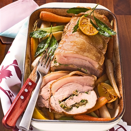 Schweinelende mit Walnusspesto-Füllung