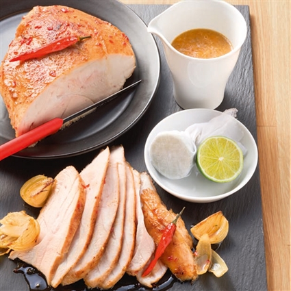 Putenbraten mit Chili-Honig-Glasur