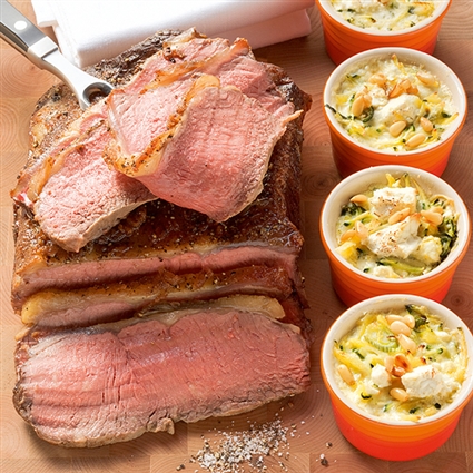 Roastbeef mit Zucchinigratin