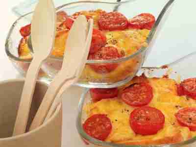 Brotauflauf mit Tomaten
