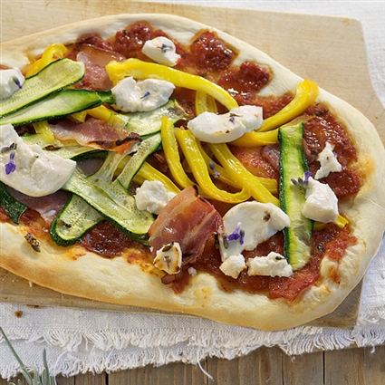 Ratatouillepizza mit Ziegenkäse