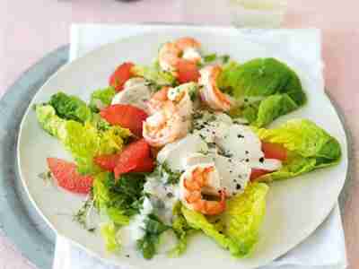 Hähnchensalat mit Garnelen