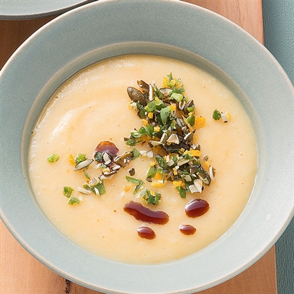 Kartoffelcremesuppe mit Gremolata
