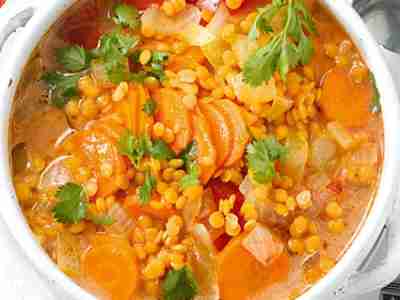 Schnelle rote Linsensuppe