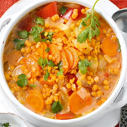 Schnelle rote Linsensuppe