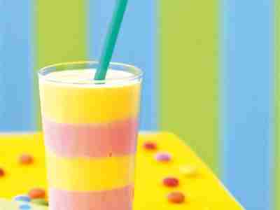 Pink-Gelb Gestreifter Smoothie