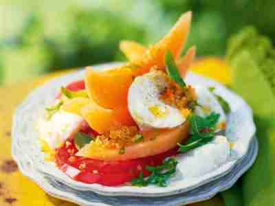 Melonensalat mit Büffelmozzarella