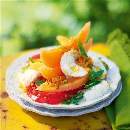 Melonensalat mit Büffelmozzarella