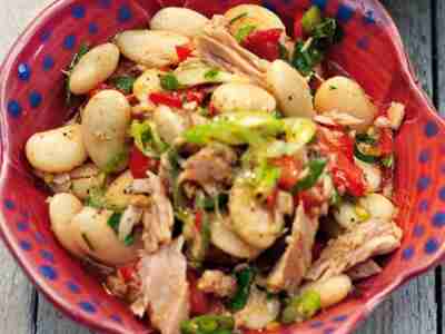 Weißer Bohnensalat mit Thunfisch