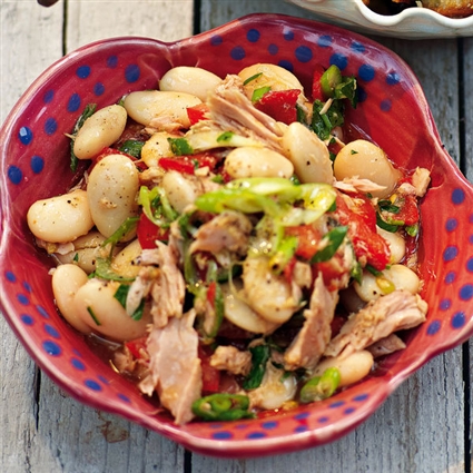 Weißer Bohnensalat mit Thunfisch