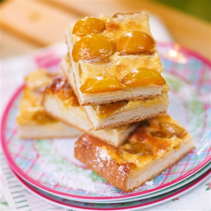 Mirabellenkuchen mit Vanilleguss