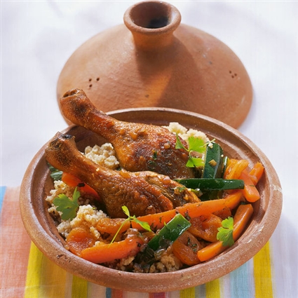 Marrokanische Enten-Tajine mit Aprikosen