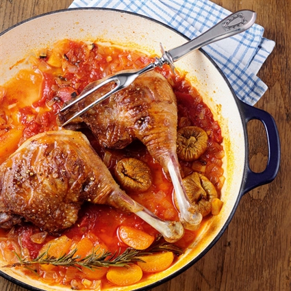 Gänsekeule mit Aprikosenjus