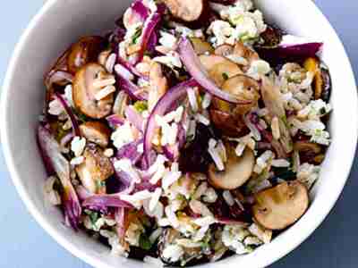Reissalat mit Pilzen